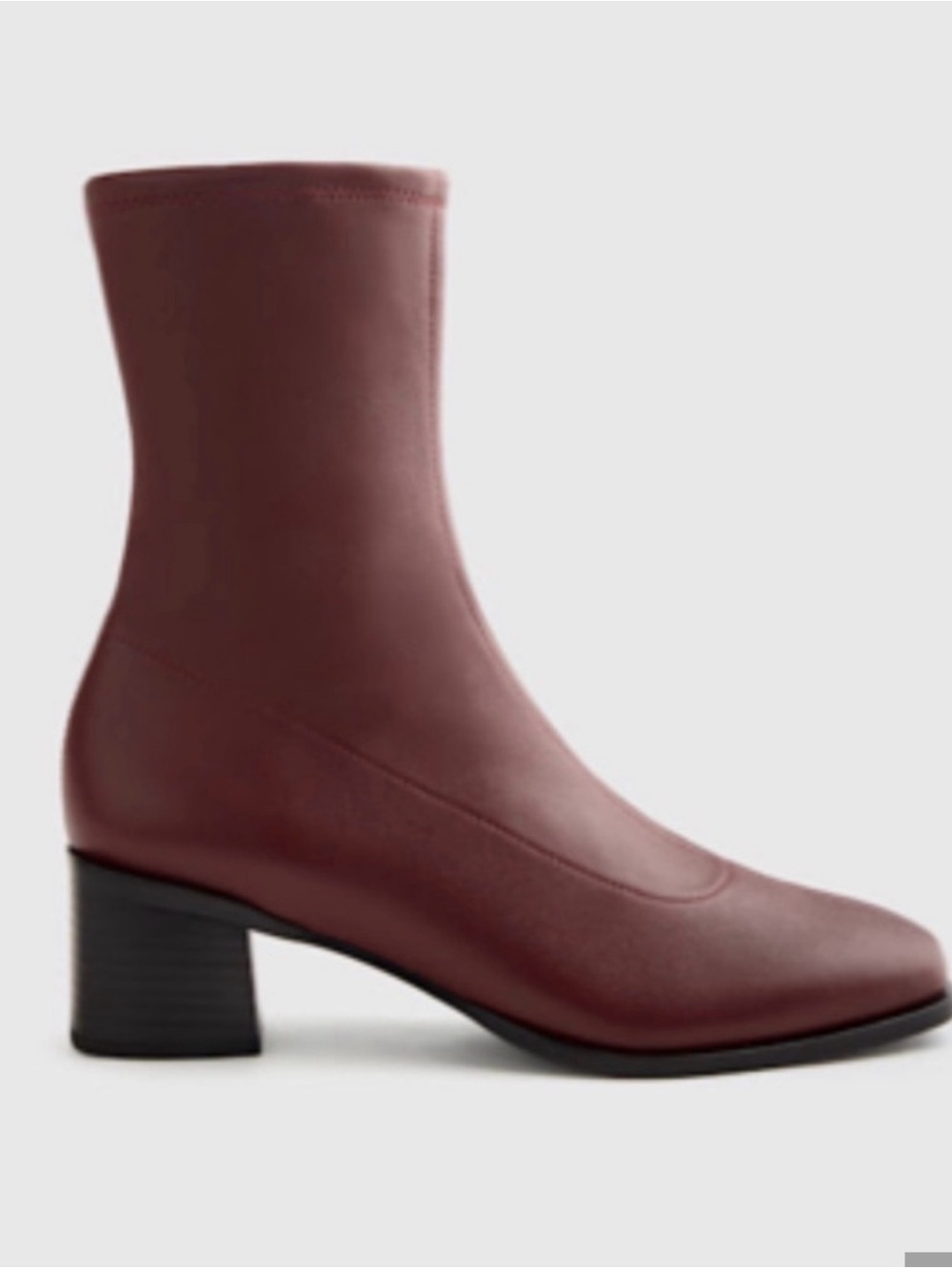Quince It. Leather Stretch Sock Bootie in Merlot Size 10 (color last picture)